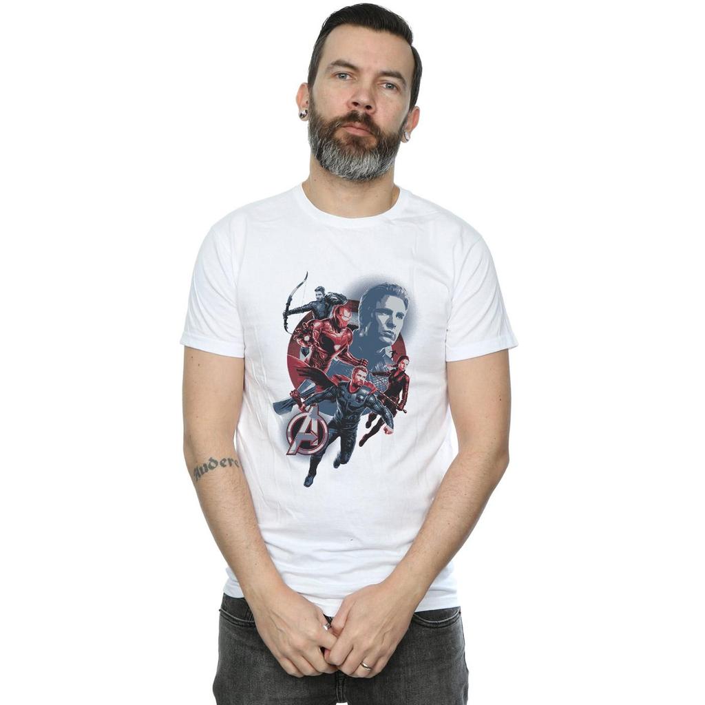 Marvel Mens Avengers Endgame Shield Team T-Shirt