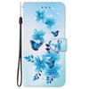 Cute Painting Leather Flip Phone Case For Samsung Galaxy S22 S23 FE S24 Plus S25 Ultra Flower Butterfly Wallet Stand Back Cover