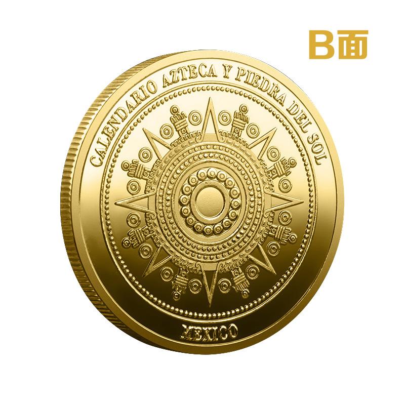 Монеты Майя, Сувенирные монеты Майя из Мексики, Календарь Майя, Памятные монеты Ацтеков золотой