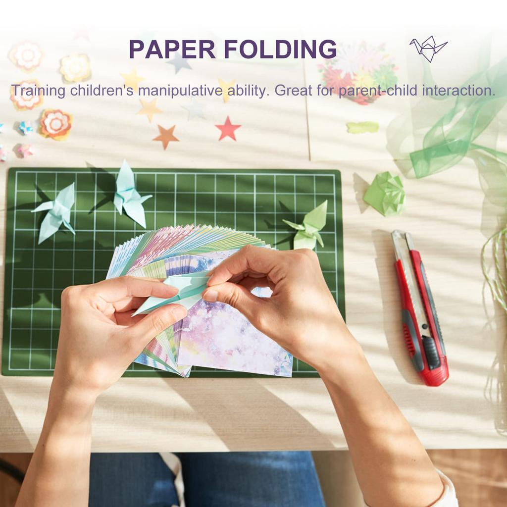 BESTOYARD Origami DIY Origami 100 Sheets Set Perfect for Making Paper and Paper, Double-Sided, Paper, Double-Sided Sheets, (Style 2) - Cranes, Crafts,