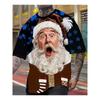 Creative Santa Claus Printed Men's T-Shirt Merry Christmas Casual O-neck Loose Short Sleeve Tops Fashionable Comfortable Breathable T-shirt