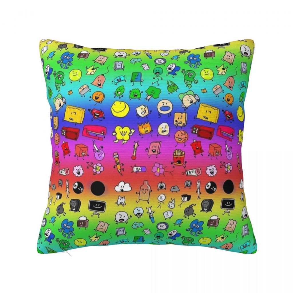 Bfdi Inanimate Insanity Cartoon Square Pillow Cases Battle For Dream Island Cushion Cover Custom Zipper Pillowcase For Sofa 18"