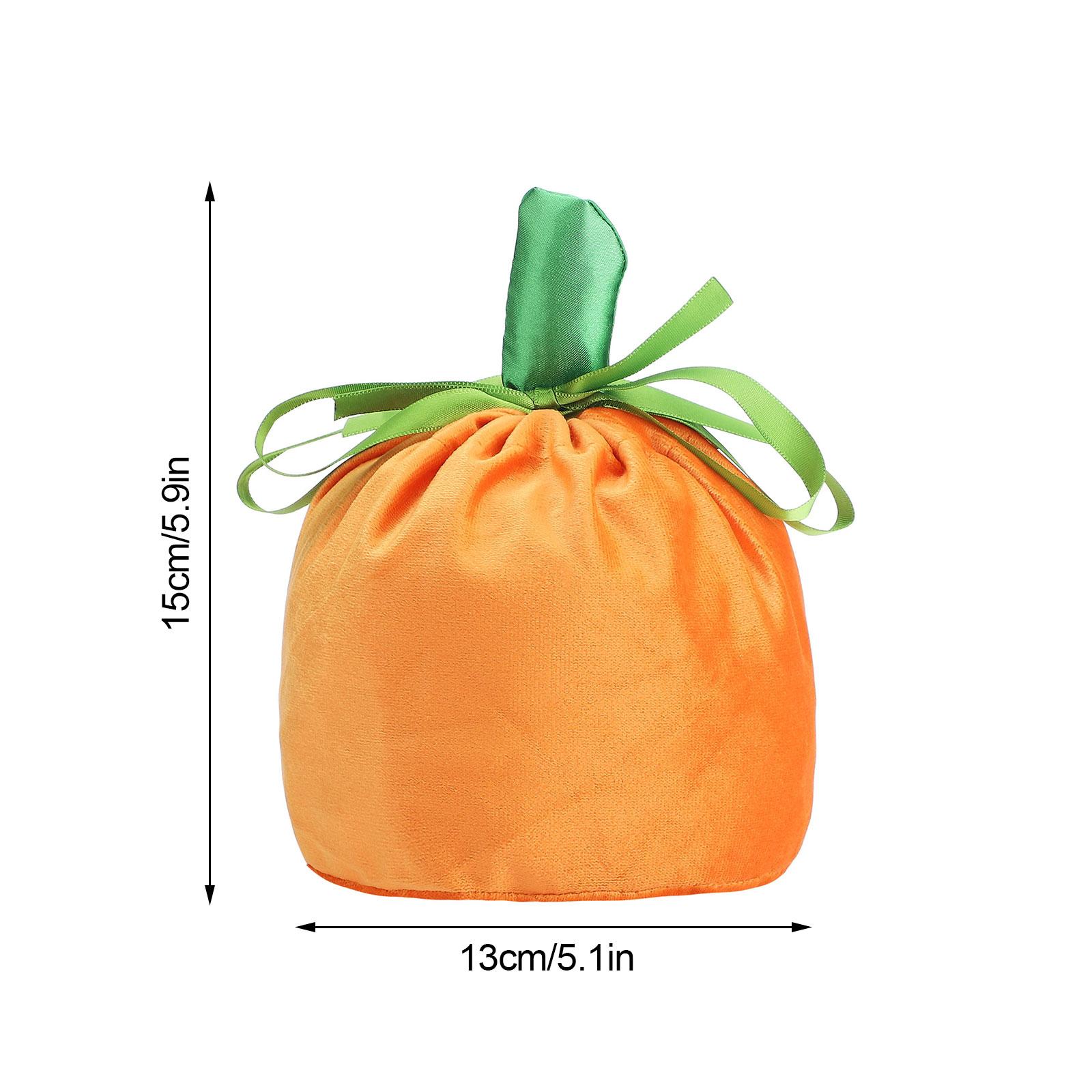

Pumpkin Candy Bags,Halloween Candy Bags Halloween Velvet Drawstring Goody Bags Trick or Treat Bags Halloween Goodie Bag 13x15cm помаранчевий