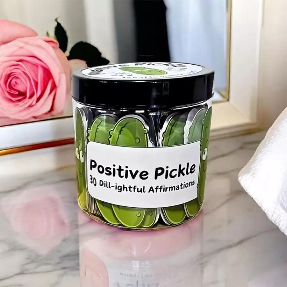 Positive Pickle Emotional Support Affirmation Cards Mini Affirmation Card Jar, 30/60 Unique Positive Messages, Decorative Jar for pressure Relief Gift