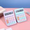 12-digit Electronic Calculator Candy Color Mini Keyboard Calculator Silicone Button Cartoon Math Calculators School Supplies