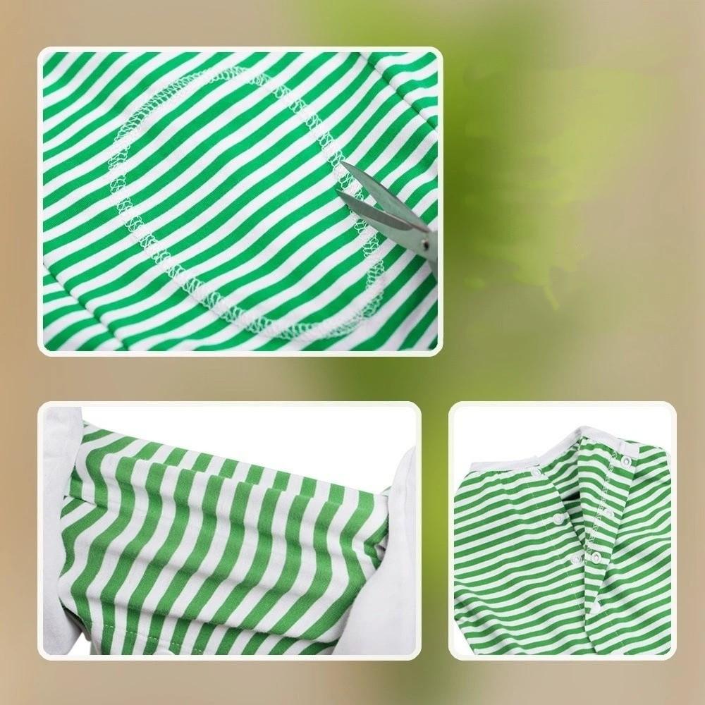 Elastic Dog Recovery Suit Washable Striped Design Pet Sterilization Suit Four-legged Anti-Licking Bodysuit Wound Protection