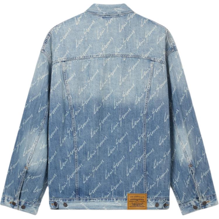 Levis Loose Soft Collared Single-Breasted Long Sleeve Denim Jacket Men Jackets Light-Blue 0016Y-0005