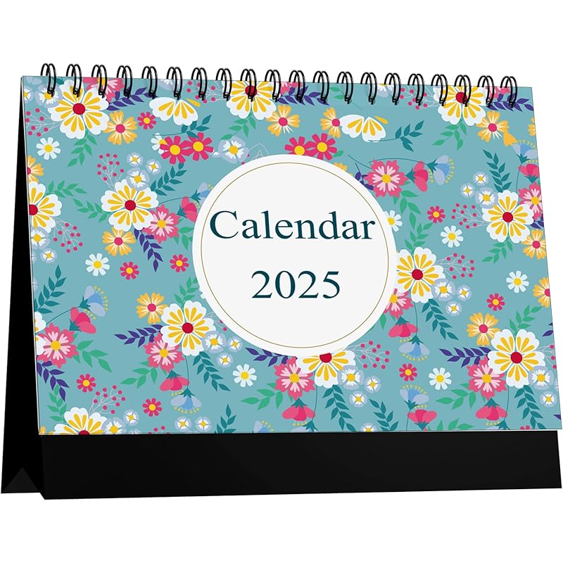 AccuPrints L 2025 L Floral Desk Calendar L 12 Months L Includes Note and To.Do. Section L 250 GSM L Planning, Tracking &
