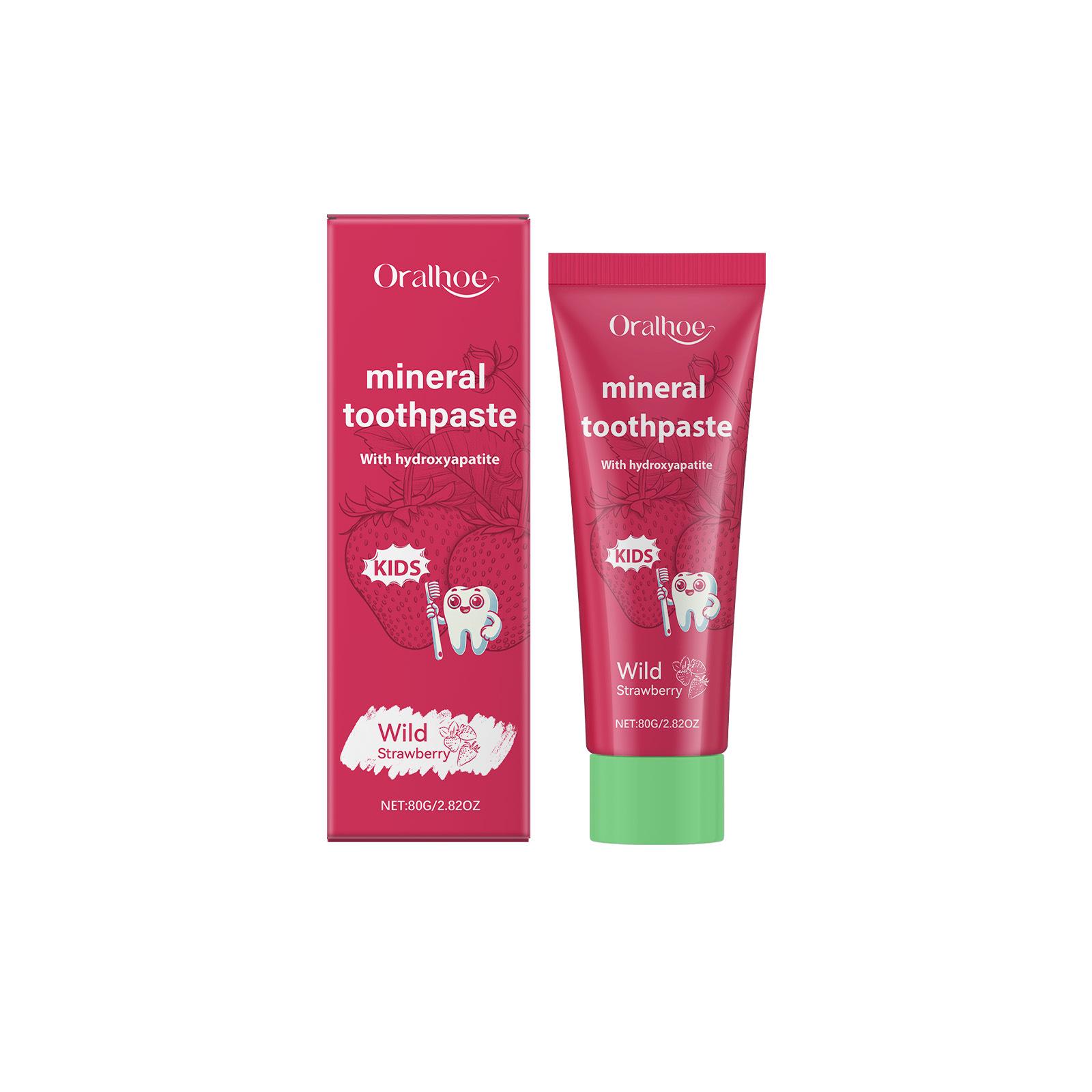 Oralhoe Strawberry Children s Toothpaste: Cleans Stains, Cares for Mouth.