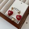 Exquisite Red Heart & Star Dangle Earrings for Women - Ankara Design