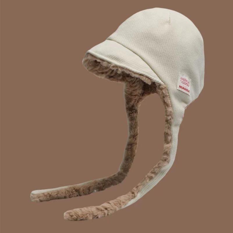 

1pc Winter Warm Pilot Hat with Micro Fleece Lining Ear Flaps,outdoor Windproof Multi-functional Earflap Cap for Christmas Beanie бежевий