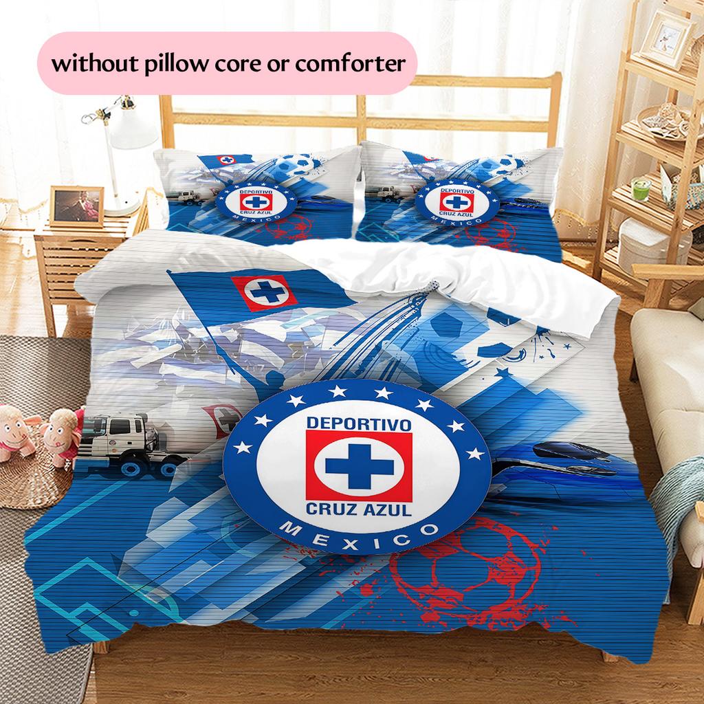 Cruz Azul Pattern Bedding Quilt Set  Home Decoration  Gift (1 * Duvet Cover + 2 * Pillowcase  Without Core)