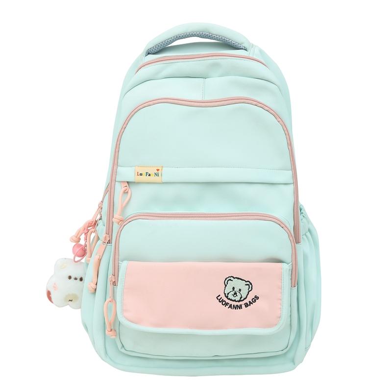 

Student Schoolbag Women s Backpack Color Contrast Travel Backpack for Teenage синій