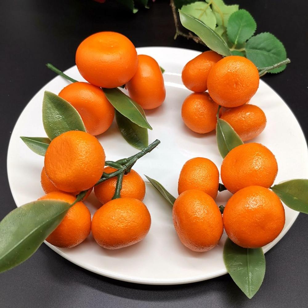 and Leaves Fruit Display Imitation Fruits Artificial Fruit Party Decor Fake Oranges Tangerine Model