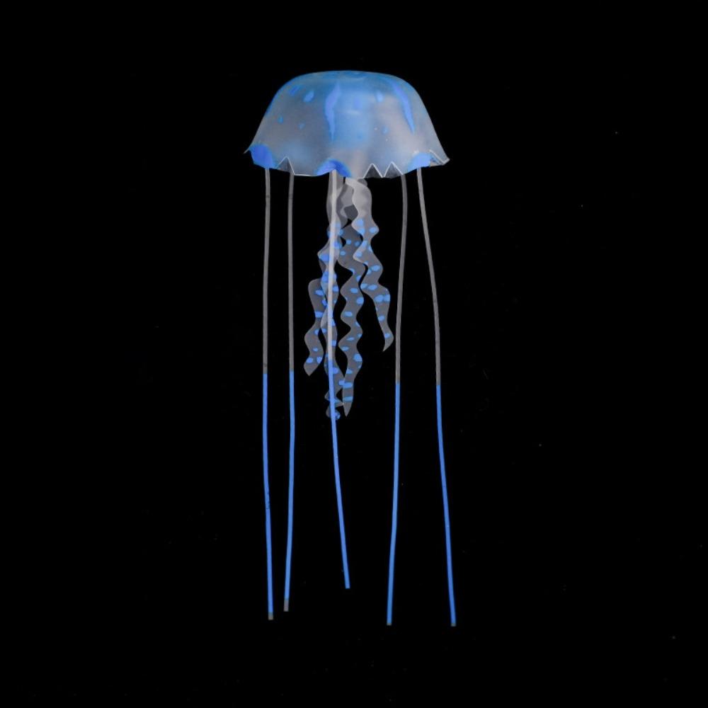 Jalea de Silicona Simulada Medusa Fluorescente Brillante Decoración de Medusa para Acuario Adorno para Paisaje Acuático Tanque de Peces