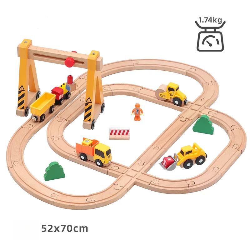 Wooden Hanging Tower Track Set Is Compatible With All Brands Of Railway Toys Road Accessories Assembly For Children Gifts PD60