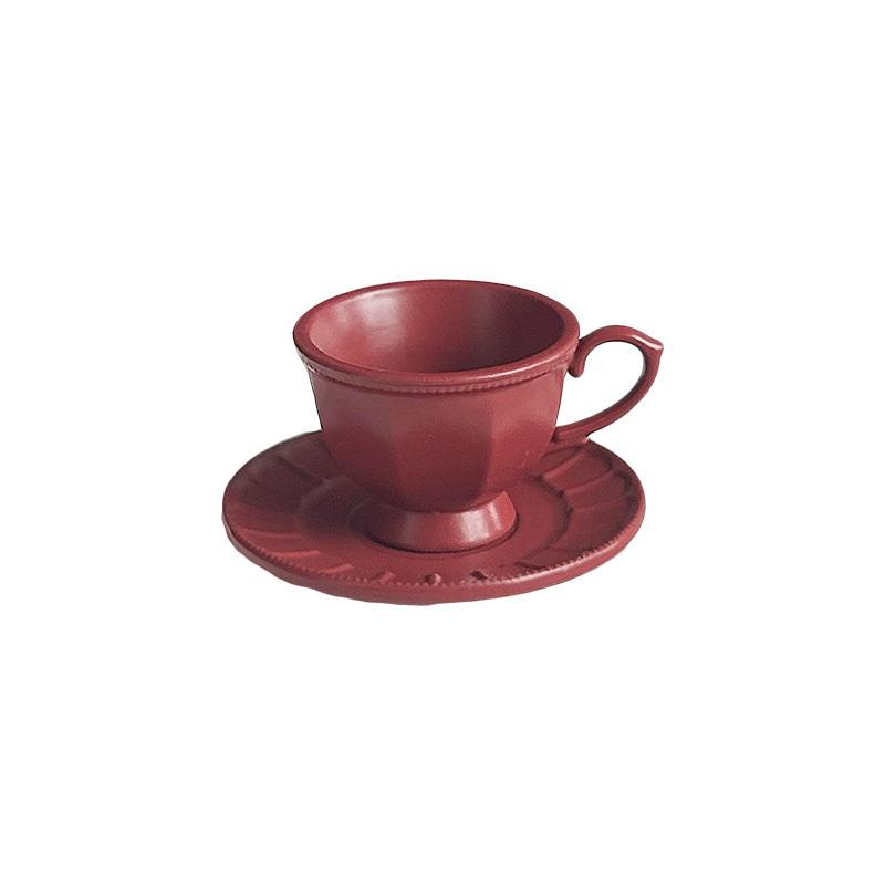1 Set Puppenhaus Französische Mini Kaffeetasse und Untertasse Set Miniatur Nachmittagstee Szene Dekoration Puppenzubehör Spielzeug