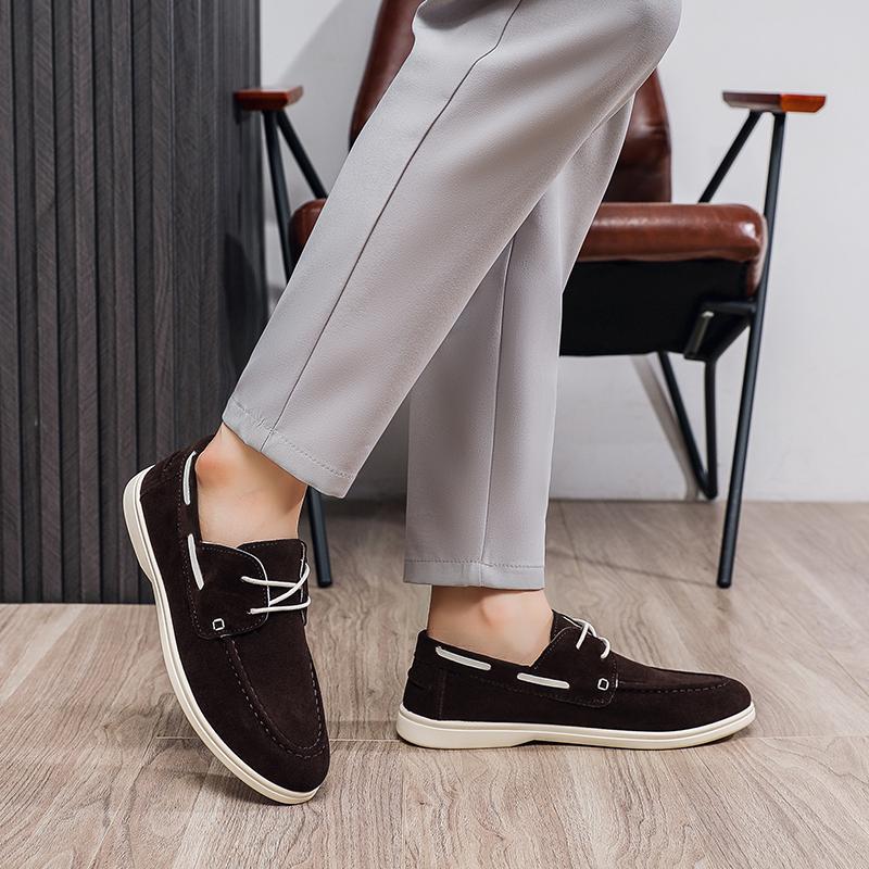 Suede Leather Loafers Luxury Mens Casual Shoes Business Shoes Soft Male Driving Shoe Comfortable Moccasins Plus Size Men Shoes