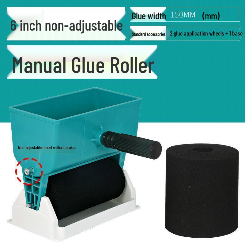 Compact Manual Glue Roller for Wood, Wallpaper, and Cardboard - Small Laminating and Gluing Tool