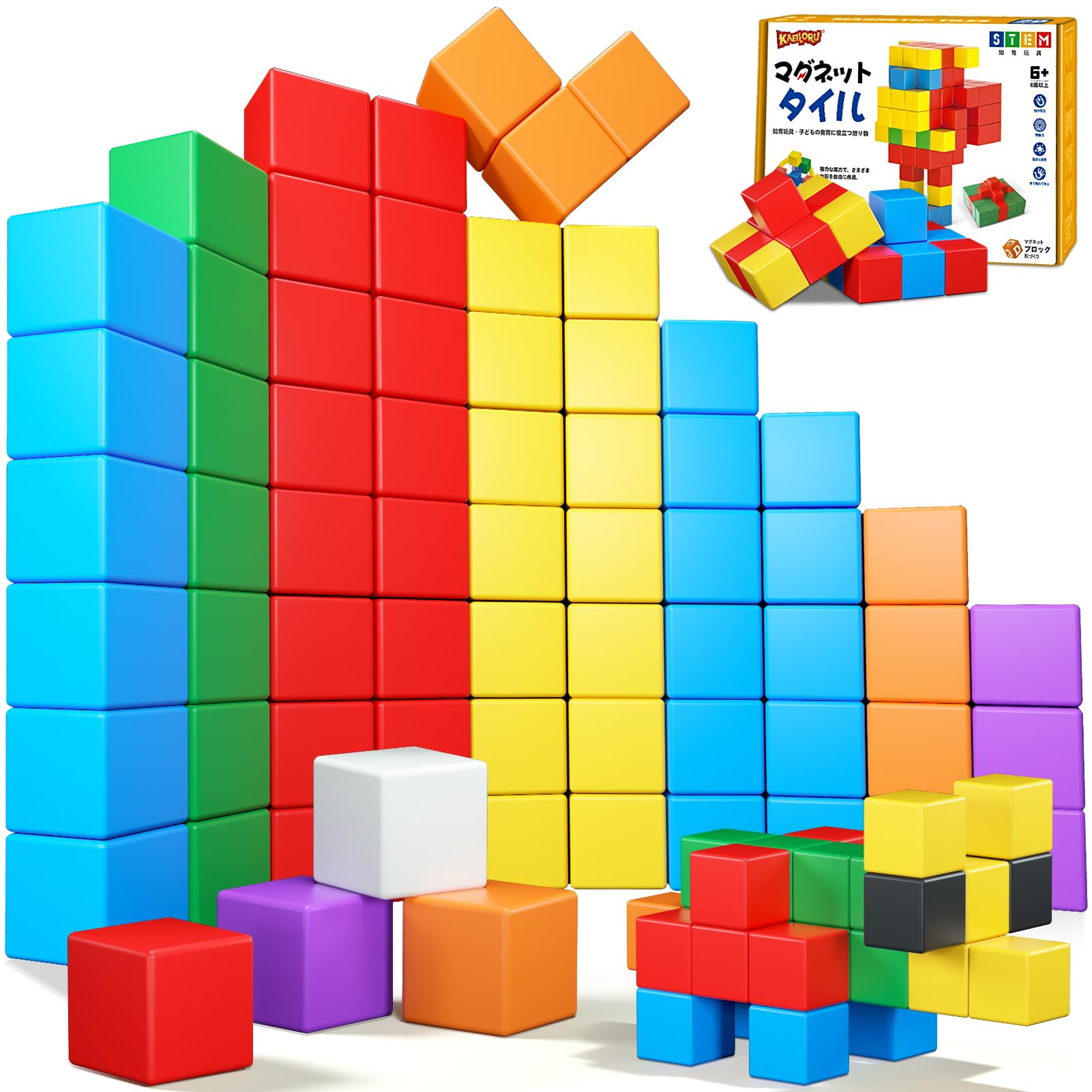 

Set of 32 Magnetic Building Blocks, 30mm, Colorful Magformers-Style Building Blocks, STEM Montessori Style, Perfect for Boys and Girls, Toddlers, and