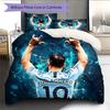 Football Player Background  Pattern Bedding Quilt Set  Home Decoration  Gift (1 * duvet cover + 2 * pillowcase  without core)
