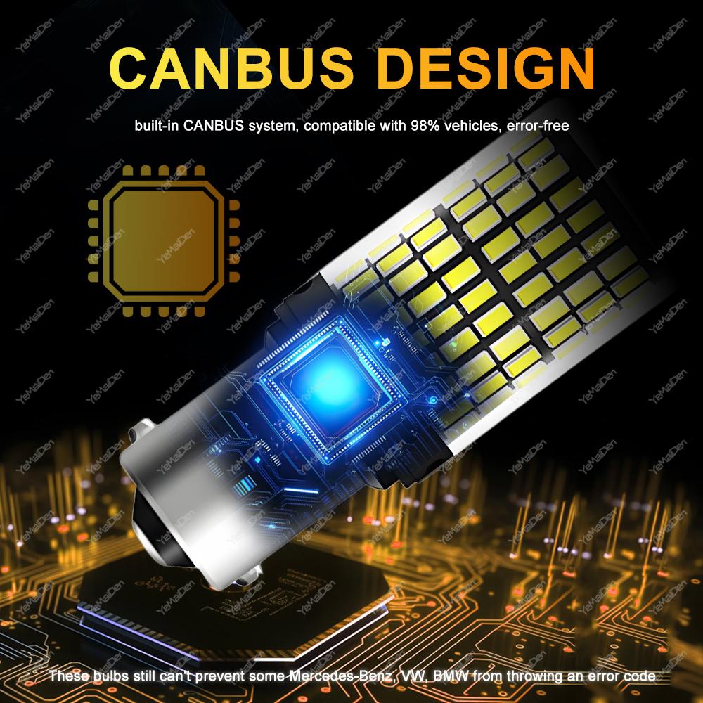 2-8 PCS CANBUS T20 7443 P21W PY21W 1156 BA15S BAU15S LED Bulb For 6500K White Car Turn Signal Tail Reverse Lights 2000LM 12V 24V Back Up Lights 1