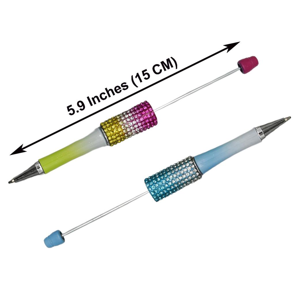 Maydahui Stylish Gradient Color Bead Ballpoint Set of Cute for Christmas Wedding Souvenir not Pens, 12, Oil-Based, Creative, School, Classroom, DIY,