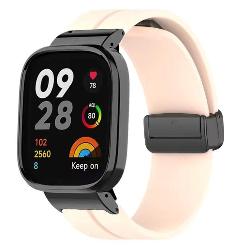 Curea pentru Xiaomi Redmi Watch 3 2 Lite Cadru metalic din silicon moale Închidere magnetică Ajustare brățară pentru Mi Watch 3 2 Poco Case Curea