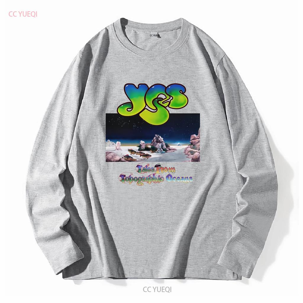 Yes Tales From Topographic Oceans Jon Anderson Steve Howe Chris Squire T Shirt long sleeves vintage Washed Slightly Stretched