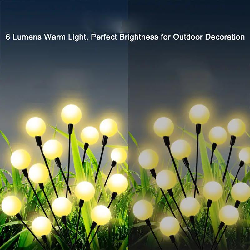 Solar Garden Firefly Lamp Swaying Lights Starburst Landscape Path Waterproof Outdoor Solar Powered Lawn Pathway Yard Patio