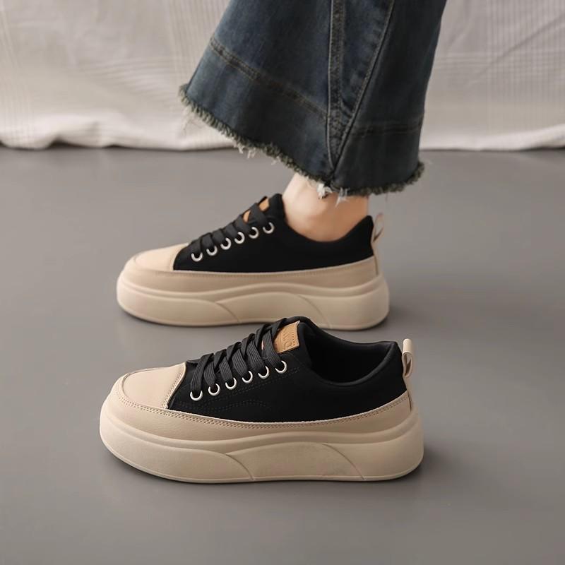 Fashion Comemore 2025 Spring New Thick Bottom Sneakers for Women Casual Flat Heightening Mixed Color Fashion Leisure Sport Women's Shoes