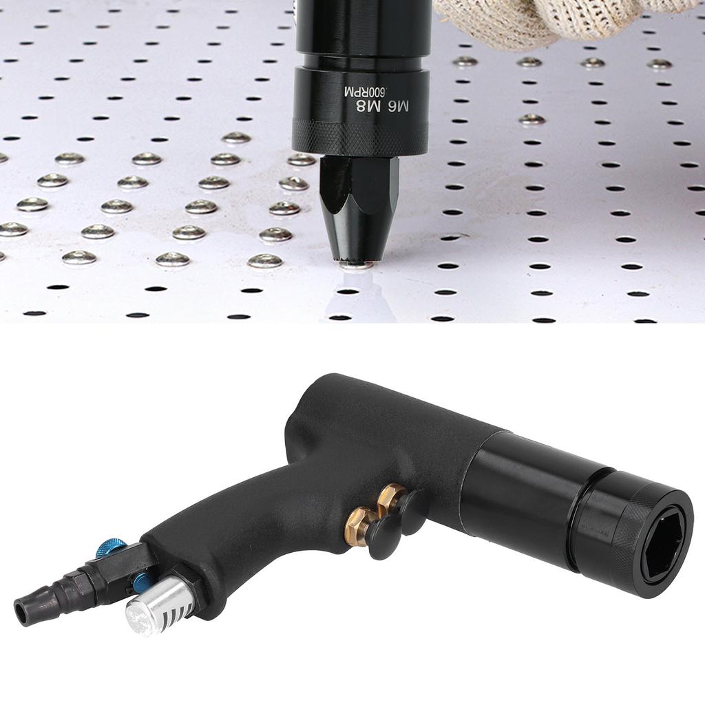 Pneumatic Riveting Nut Gun Black Alloy Steel Hardware Tools Metric Thread M6 M8 OW 703