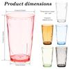 6 Pcs Unbreakable Drinking Glass Tumbler 310/490ML Stackable Acrylic Water Cup Reusable Fruit Juice Beer Champagne Cups for Home