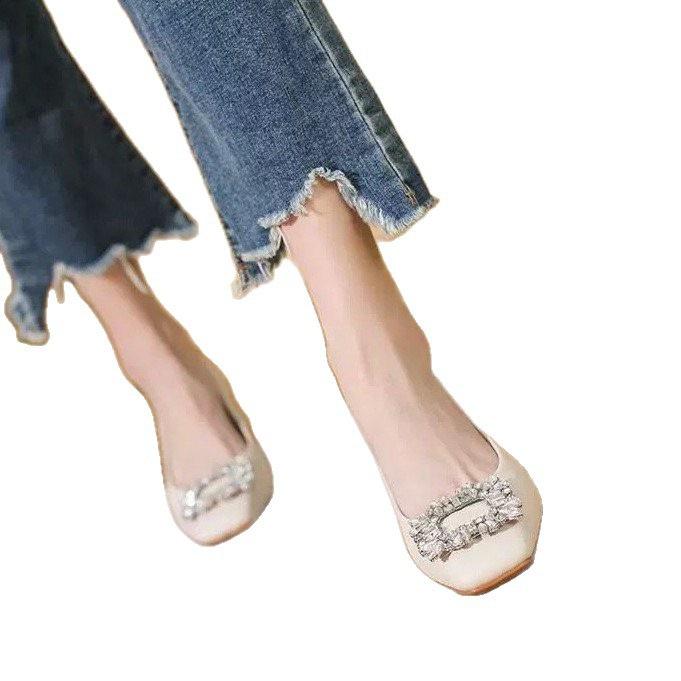 Interview water head drill single shoes new autumn black professional shoes thick heel high heels