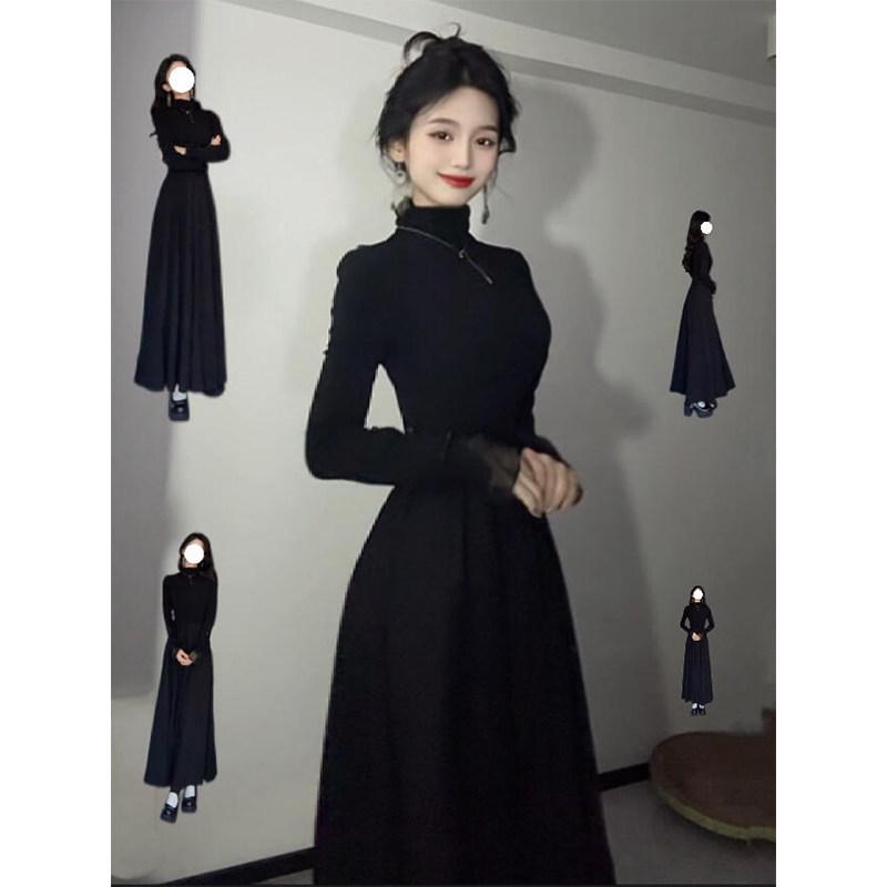 Women s 2026 High Neck LBD: Spring/Autumn Hepburn Style Small