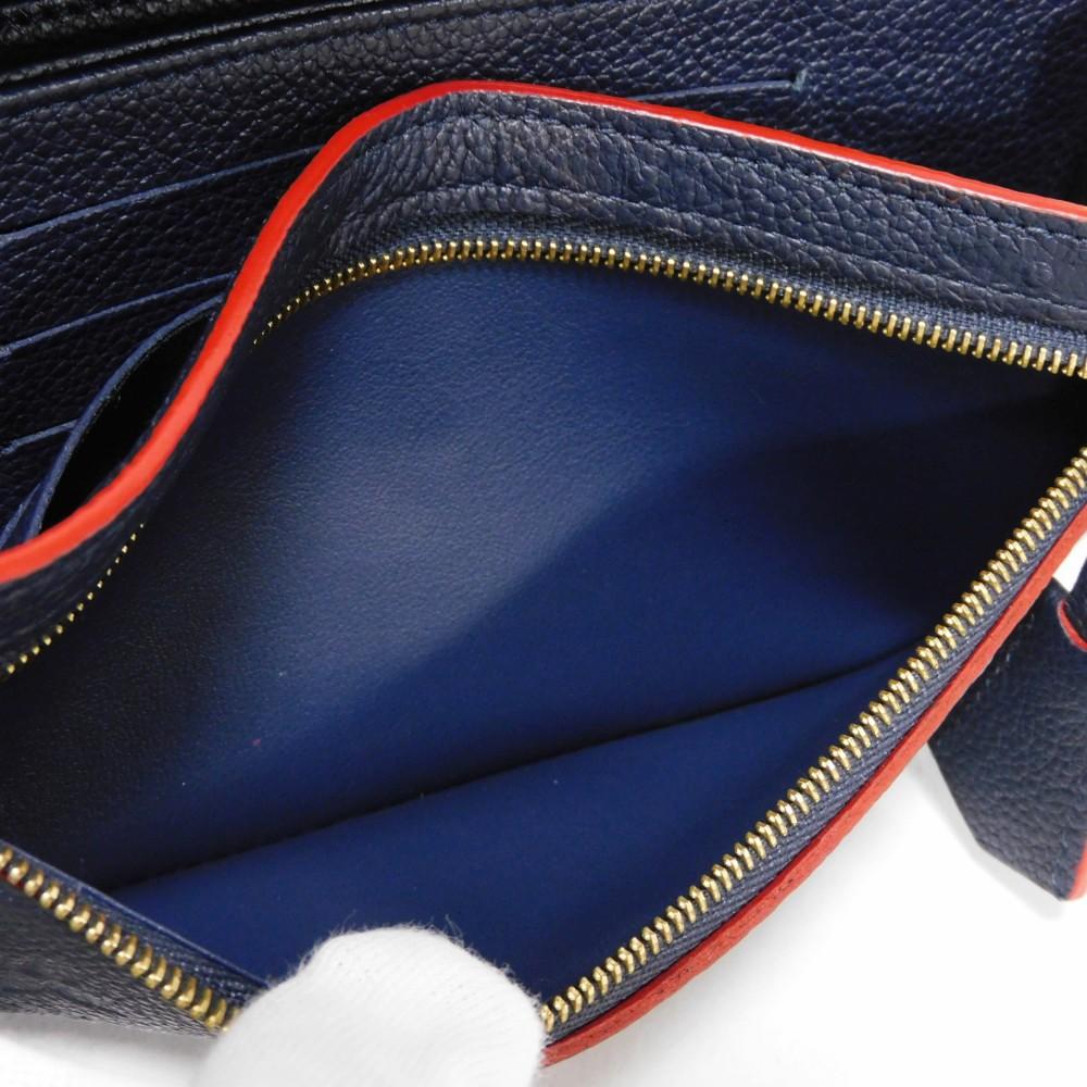 Used 12564 Portefeiulle Pont Neuf M62127 7940 LV logo flower navy red Monogram Empreinte Marine Rouge unisex from Japan