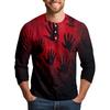 Men's Halloween Print Raglan Dralan Three-quarter Sleeve Casual Top