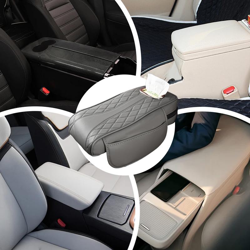 Center Console Covers For Car Comfortable Car Armrest Pad Waterproof Car Armrest Tissue Box Holder Multi-functional Center Cover
