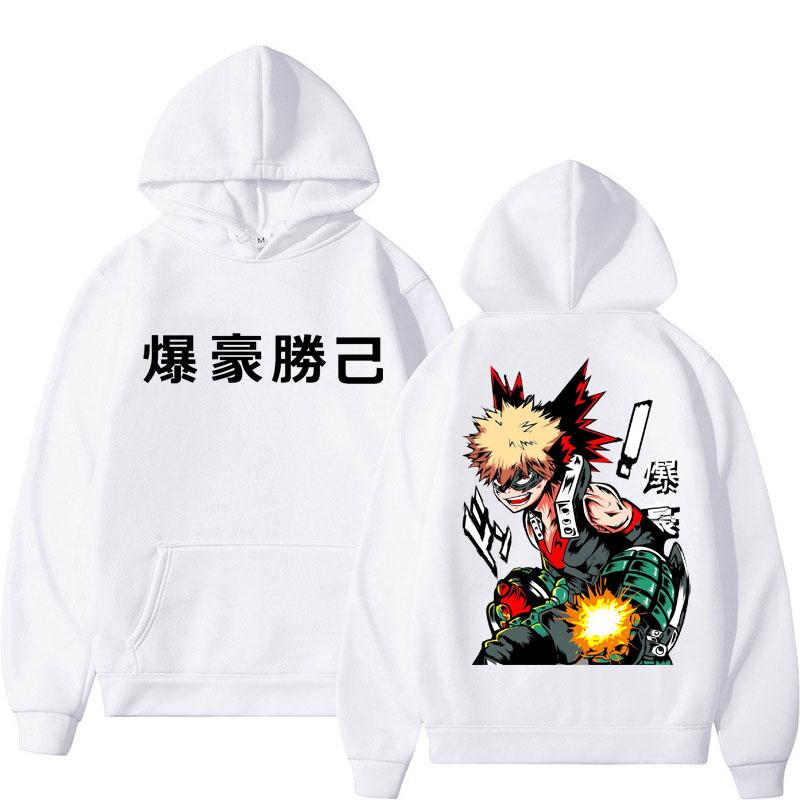 Anime My Hero Academia Katsuki Bakugo Hoodies Men Women Vintage Harajuku Cosplay Tracksuit Oversized Fleece Casual Y2k
