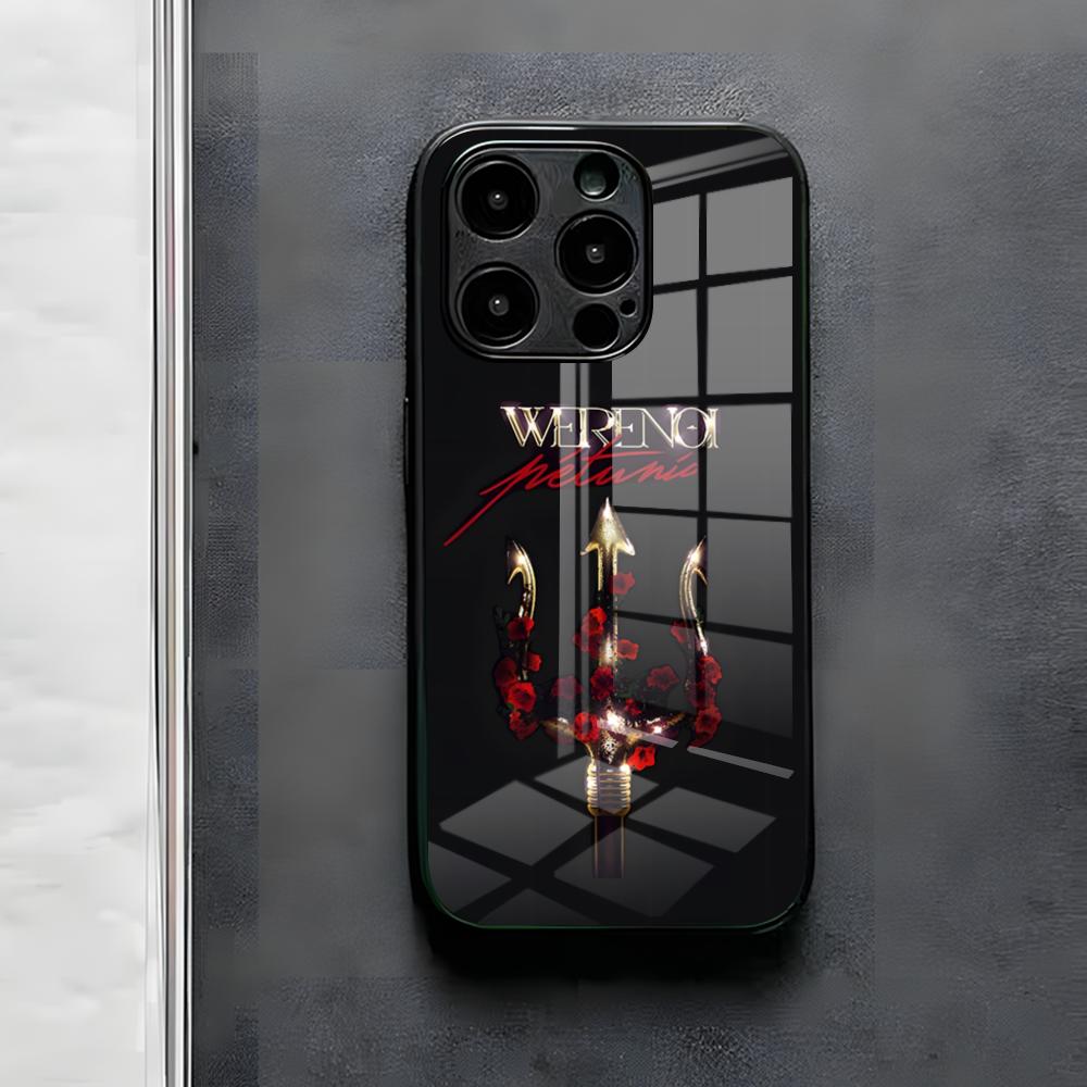 

Чехол для телефона рэпера W-Werenoi для iPhone 17 Air 16 E Pro Max 15 14 13 Mini 12 Pro 11 Max Plus Черная стеклянная крышка iPhone17