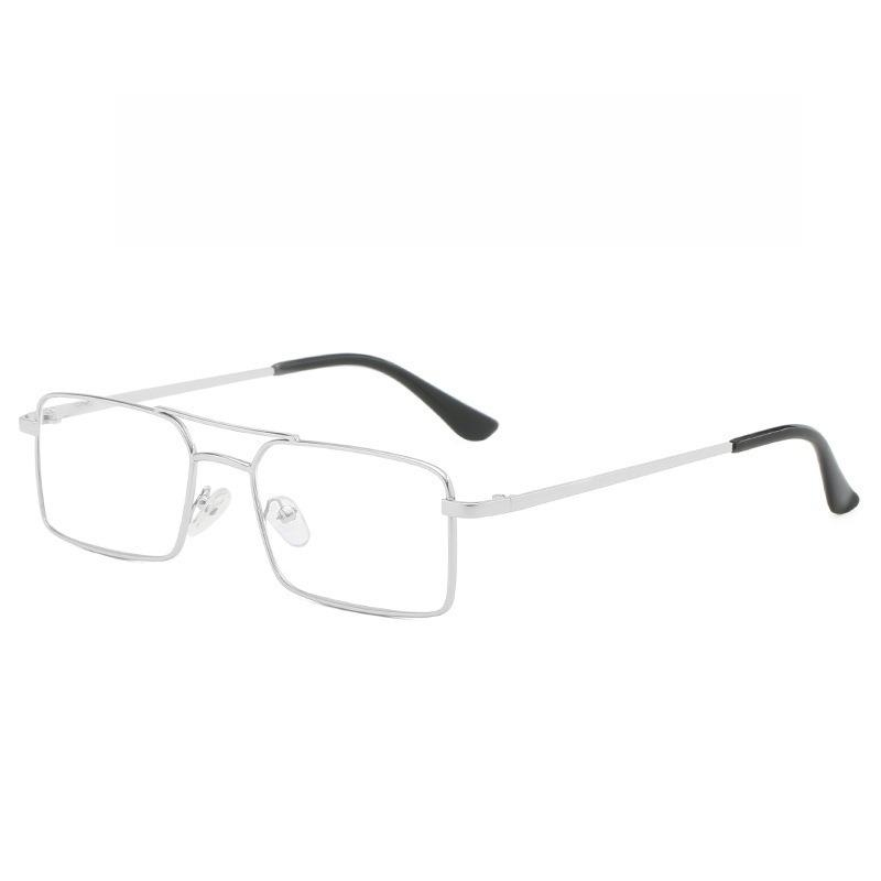 [Vintage Flat Lens Glasses] Unisex Full-Frame Metal Vintage Flat Lens Glasses - 1 Pair - New Summer Fashion Trend for Business Casual Daily Wear
