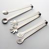 2Pcs Mini Serving Tongs Steel Ice Compact Stainless Tongs