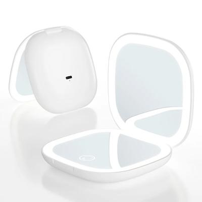 Doppelseitiges Licht 1/5-fache Vergrößerung LED-Kosmetikspiegel Quadratisches Klapplicht und tragbarer Licht-LED-Kosmetikspiegel