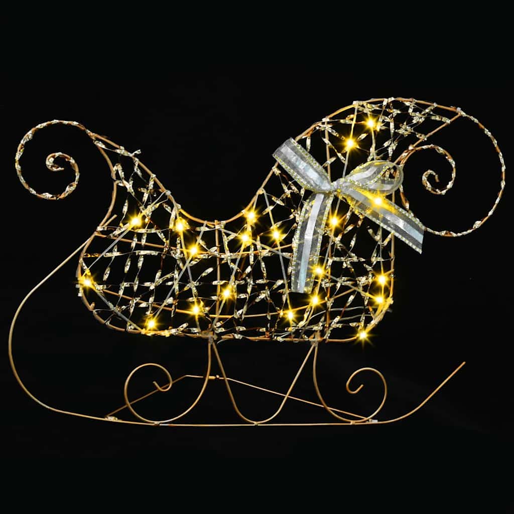 LED Deer with 40 LEDs 7 Pcs Gold PET