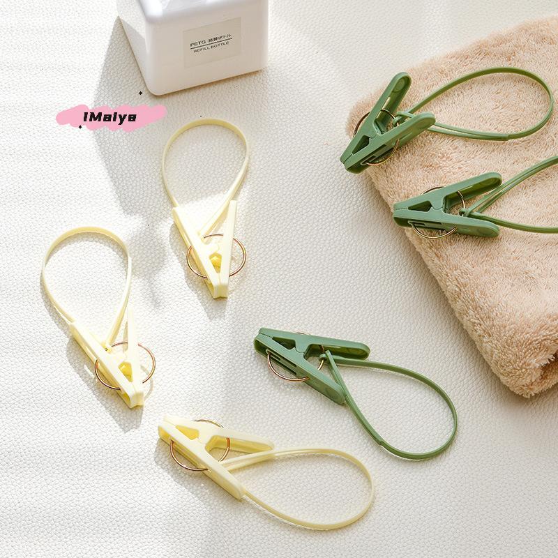 M-12pcs Hook Clip Hanger Household Clothesline Travel Clothesline Strong Small Windproof Clip For Drying Clothes Socks Underwear