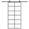 VidaXL Sliding Door Hardware Kit Black 102x205cm ESG Glass, Interior Door, Interior Barn Door, Door 3375852