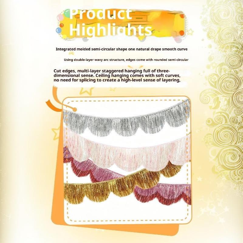 Multicolor Drizzle Garland Encryption Metallic Foil Fringe Thickening Background Ornament Tassel String Party Supplies