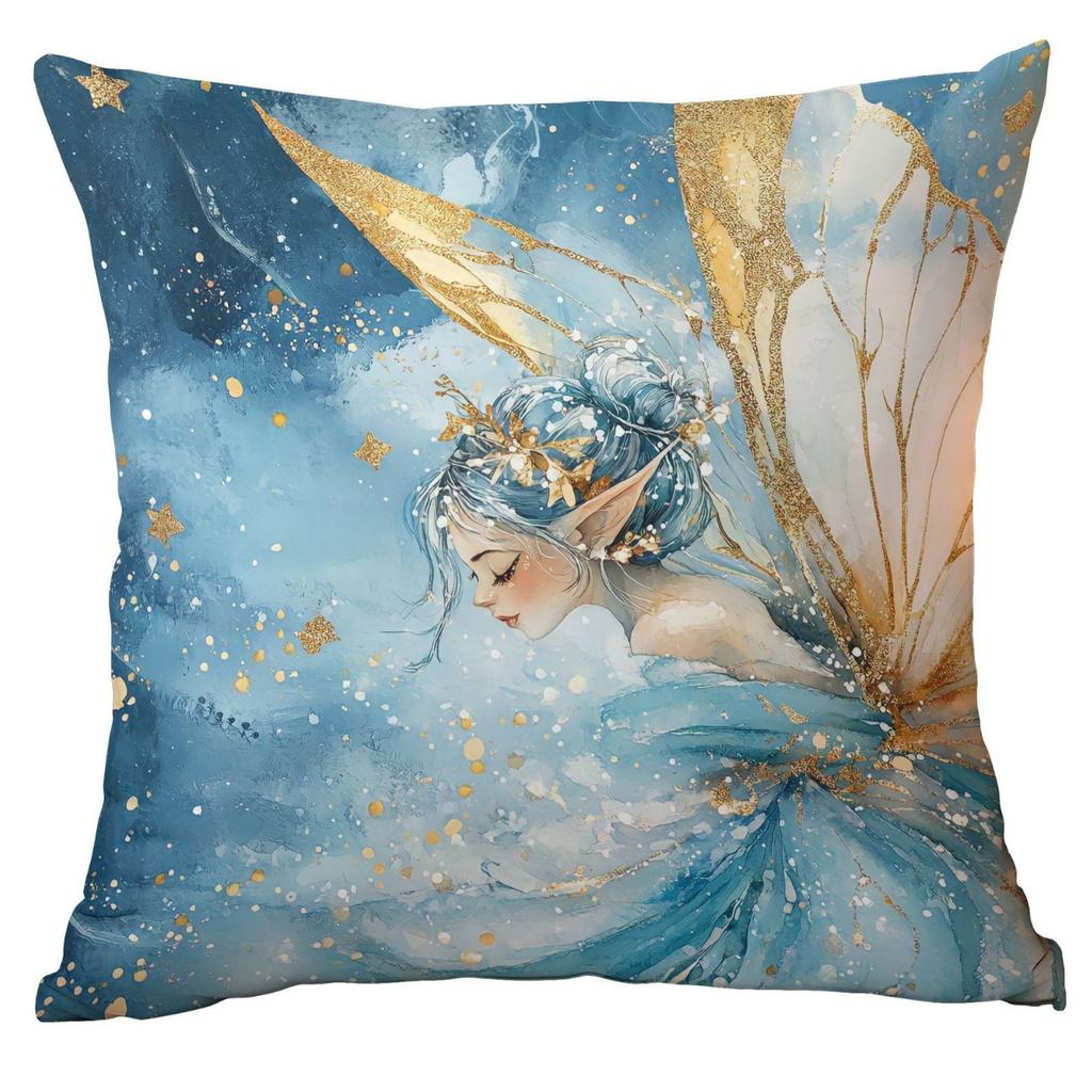 New Christmas Pillowcase Home Christmas Decoration Cushion Blue Christmas Balls Pine Tree Snow Scene