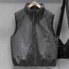 Gilet imbottito da uomo 50% piumino d'anatra bianco, con colletto alla coreana, chiusura a zip, casual, caldo, senza maniche, per l'inverno
