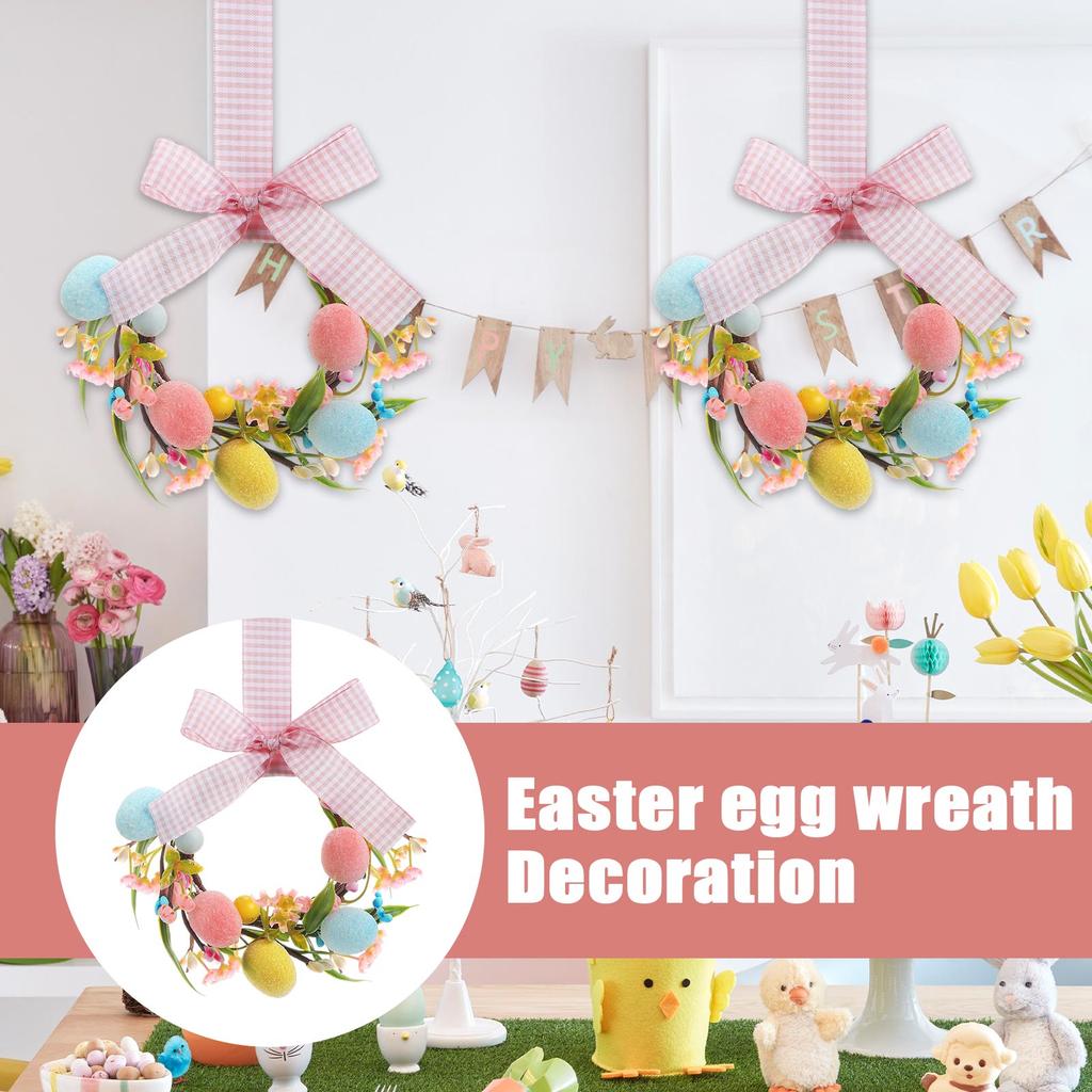 Miniature Easter Wreath, Suitable For Kitchen Cabinets, Miniature Spring Artificial Easter Egg Wreath.